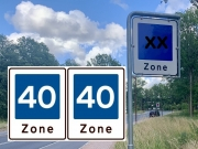 Zoneskilt med galgestander E53/53-40/40 2-sidet