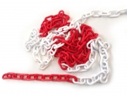 Plastk�de R�d-hvid 25 meter. God kvalitet