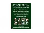 Skilt til "Privat skov" 48x36,5 cm
