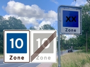 Zoneskilt med galgestander E53/54-10/10 2-sidet