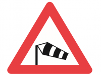 A95, advarselstavle 90 cm, Sidevind