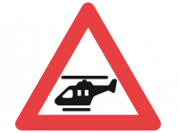A97, advarselstavle 90 cm, lavtg�ende helikopter