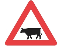 A27, vejskilt 70 cm. Kreaturer advarselstavle