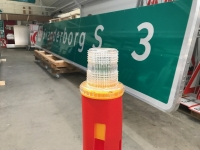 Blinklampe, hvid til danp�l. Excl. batteri