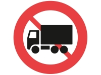 C23.1, vejskilt 70 cm. Lastbil forbudt