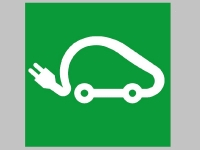 1 stk. "Asfaltskilt" Str�mbil m/ledning 100x100 cm