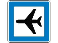 M12 tavle 50x50 cm. enk., Lufthavn