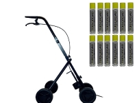 Stribevogn med 12 ds. maling, gul