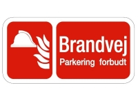 Brandvej, park. forbudt 25x50 cm refleks enk.