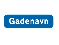 Gadeskilt 16x70 cm. valgfri tekst - 9 bogstaver. 1-sidet