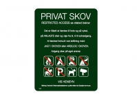 Skilt til "Privat skov" 48x36,5 cm
